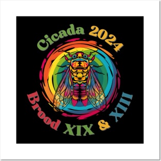 "Cicada 2024 Brood XIX & XIII" Tee - Spectrum Color Design Posters and Art